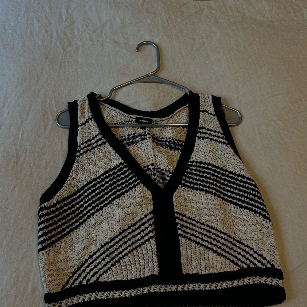 Express Black and Cream Knit